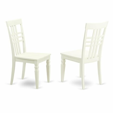 EAST WEST FURNITURE Logan Dining Chair with Wood Seat, Linen White LGC-LWH-W